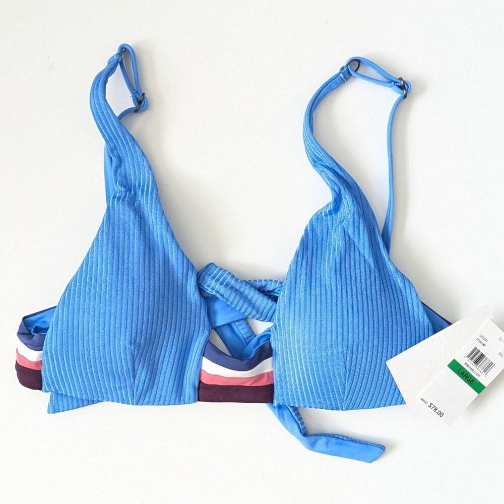 Becca Classic Bikini Top, Blue, Women's Large